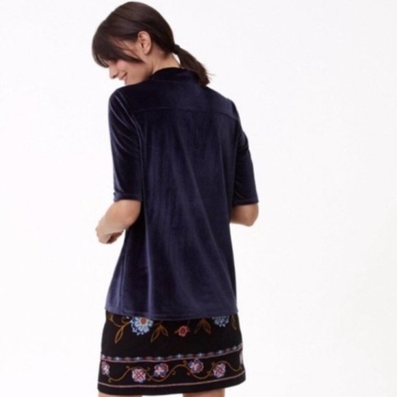 LOFT Velvet Mockneck Short Sleeve Top - Picture 6 of 6